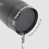 Lifeventure Kubek termiczny One-Touch, pokrywka 360° Push-Click, 350 ml, czarny