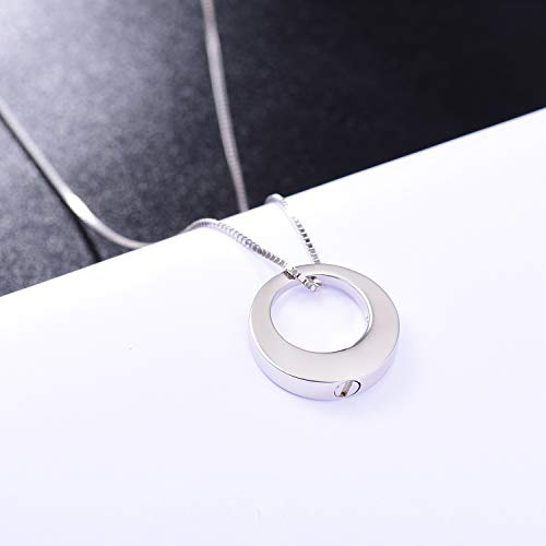 Jinlou Circle of Life Urn Necklace for Ashes - 925 Sterling Silver Always in My Heart Sterling Silver Cremation Urns Pendant Eternity Memorial Necklaces for Women4