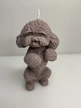 Yellow Petal Puppy Candle | Dog Candle | Grey Color | Lemongrass Scented | 100% Soy Wax 250gms