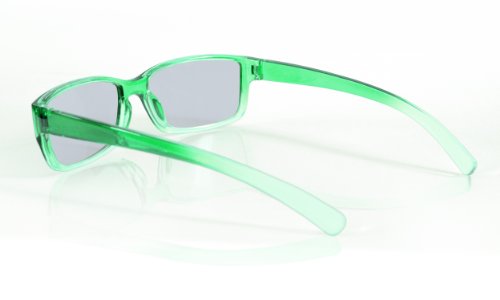 Passive 3D Glasses for Children - Green/Transparent - Polarised Circular Polarised - For RealD 3D Cinema & TV - Includes Microfibre Glasses Bag and Cleaning Cloth