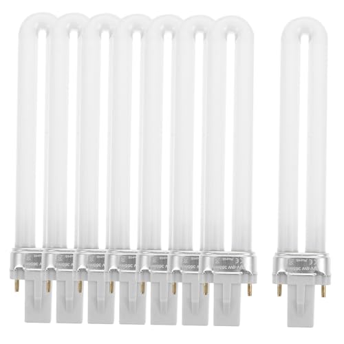 DECHOUS Tubo de Luz para Manicura 9W, 8 Piezas para Lámpara de Gel Uñas, Secado Rápido para Esmaltes Semipermanentes, Uso Profesional y Personal