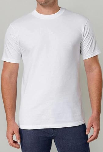 6 Pack KIRKLAND Signature Men's Crew Neck T-shirts / undershirts, White L2