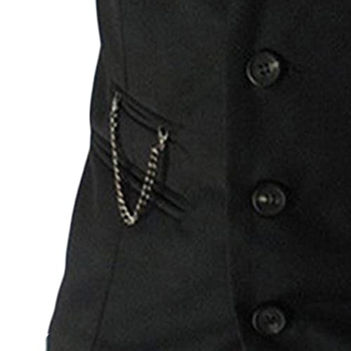 JEsilunmaMY Men's Slim Fit Suit Vest V-Neck 3 Button Business Waistcoat Formal Dress Vest with Pockets for Suit or Tuxedo4