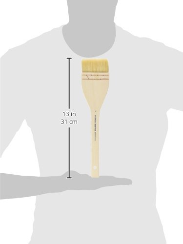 Winsor & Newton Hake Wide Flat Wood Handle Brush-3", White - Image 2