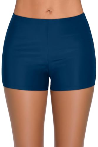 Image of Yonique Womens Swim Shorts Solid Tankini Bottoms Swimsuit Bottoms(Available in Plus)