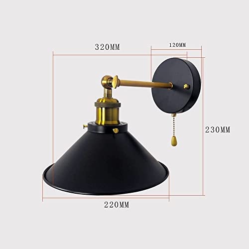 Aplique de pared industrial con interruptor de cadena para dormitorio 2