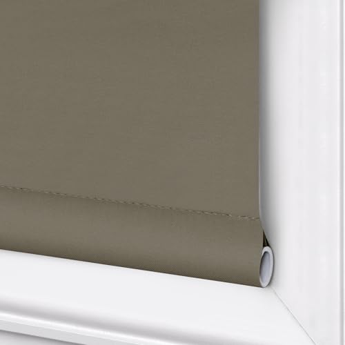 Victoria M. Klemmfix Verdunkelungsrollo ohne Bohren Rollo 50 x 150 cm, Braun, Seitenzugrollo Verdunkelung für Fenster und Türen - 2
