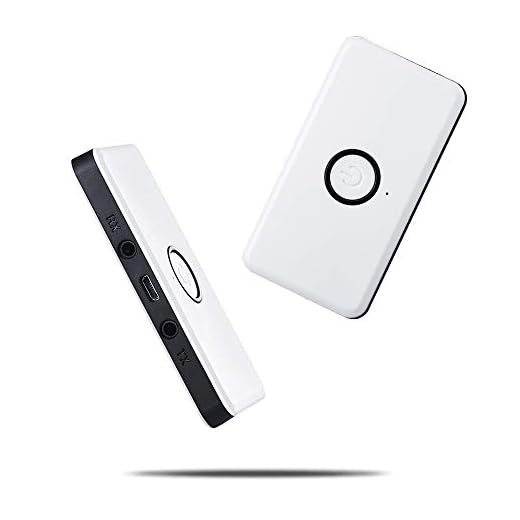Bluetooth 4.2 Transmitter Receiver 2-in-1 Wireless 3.5mm Adapter for TV PC iPod for Single Bluetooth Signal Device Bluetooth Transceiver (One Size, White)