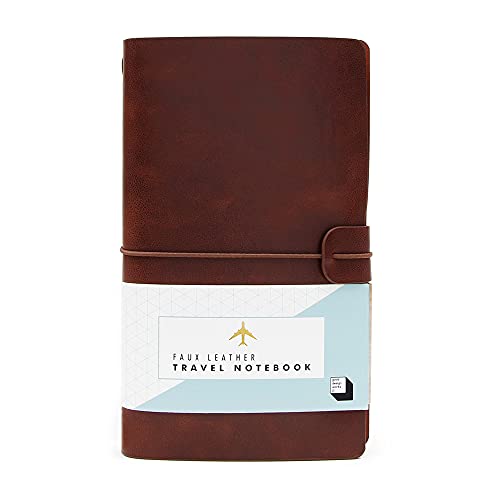 Good Design Works - Cuaderno de viaje de piel sintética, color marrón