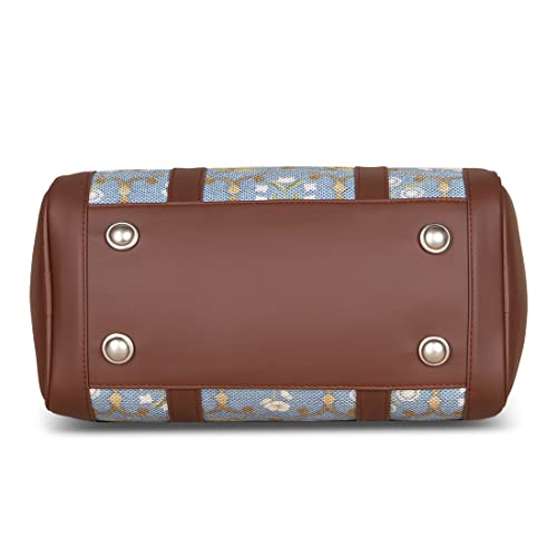 Image of ZOUK Printed Vegan Leather Handmade Women's Handbags with double handles and detachable Sling Strap