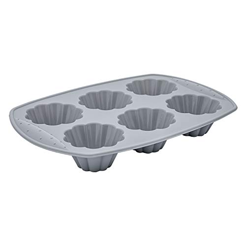 Forma para 6 Mini Bolos Decorados de Silicone Euro Cinza