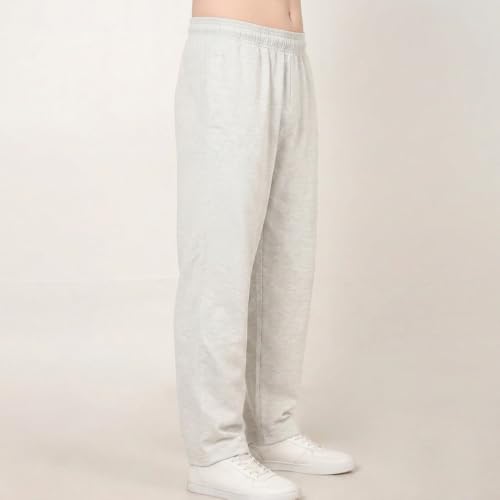 Image of MARK LOUIIS Men's Baggy Trackpants | Regular Fit Cotton Sweatpants with Drawstring Waist & Side Zipper Pockets | Oversized Casual Track Pants for Gym