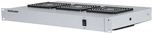 Intellinet 712378 Unité de Refroidissement avec 2 Ventilateurs pour armoires 19" à Monter sur Les Rails profilés 1 HE Gris