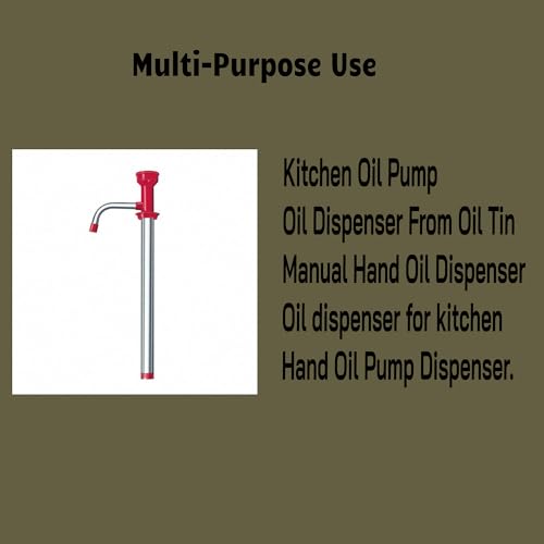 Image of Stainless Steel Manual Hand Oil Pump | 15L Tin Can Pumping Machine | Fuel Transfer Pump | Oil Dispenser & Remover | Automatic Fluid Extractor for Kitchen | Garage & Workshop Use (Pack of 1)