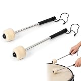 Lot de 2 baguettes de tambour, tambour ventilateur, maillet de marche, maillet de basse, p...