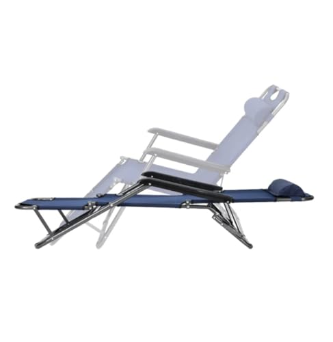 Image of Metal Folding Indoor Outdoor Home Beach Garden Recliner Deck Chair (Recliner) ( Neavy Blue Color)