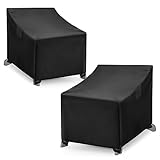 WLEAFJ Adirondack Chair Covers - Waterproof Heavy Duty, Patio Rocking Chair Covers for Outdoor Furniture, Black - 2 Pack - 32' W x 34' D x 36' H