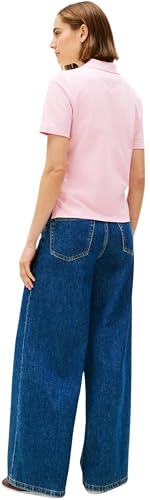 Tommy Hilfiger Damen Poloshirt Kurzarm Regular Fit, Rosa (Bonita Pink), XXS – Ansicht 3