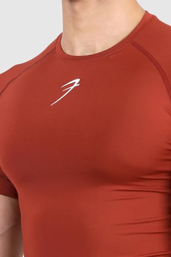 Image of FUAARK Men's Half Sleeve Compression T-Shirt - Athletic Base Layer for Fitness