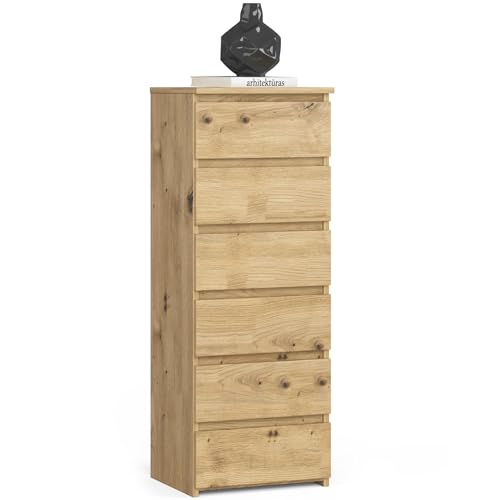 AKORD | Commode | Tiroirs | Tiroirs roulants | Fonctionnel | Idéal en Set | Robuste | Design Universel | Chêne Artisanal