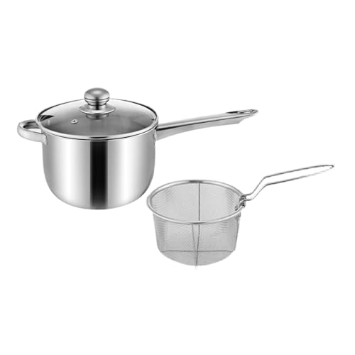 Yqqhrbm Freidora Profunda para Cocina Equipada con Recipiente Y Tapa de Acero Inoxidable Utensilio Multifuncional con Cesta Desmontable Perfecta para Cocinar
