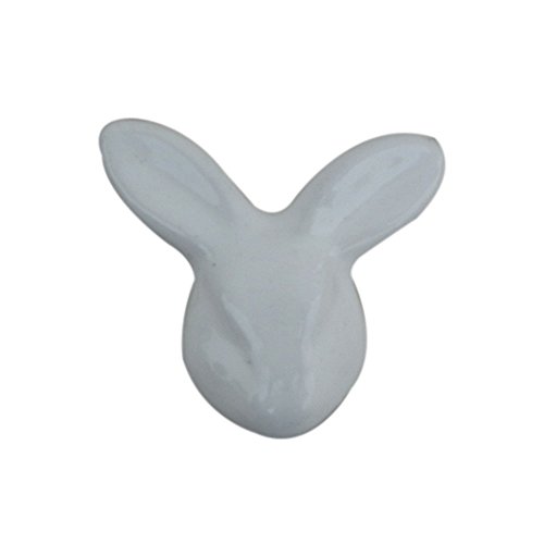 Indian Shelf 6 Pieces Ceramic Rabbit Fauna Drawer Knobs for Cabinet Dresser