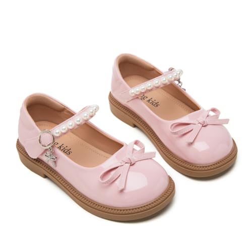 Toddler Girls Front Bow Mary Jane Flats Flower Girl Wedding Party School Dress Shoes for Little Kids2