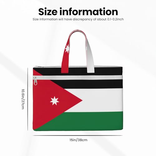 Jordanian Flag Canvas Document Bag Briefcase For Professionals And Executives4