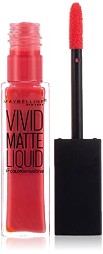 Maybelline Vivid Matte Brillo Labial Líquido, 20 Coraje del Coral - 8 ml