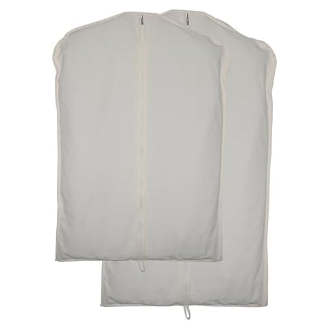 100% cotton canvas garment bags for closet storage and travel suit bags for clothes, coats, jackets, shirts, dresses suit garment cover for hanging clothes storage (24x40''&24x59'') Cover