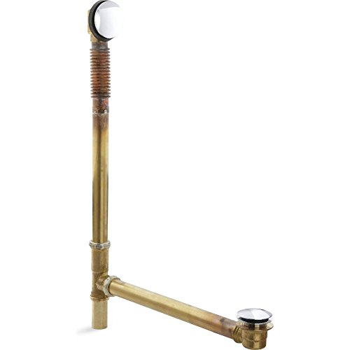 Kohler K-7265-CP Clearflo Brass Toe Tap Bath Drain, Polished Chrome, 1.5