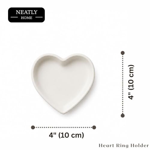 Image of Aesthetic Handmade Heart Ring Holder Trinket Tray Handmade | Jewelry Organizer | Vanity Tray for Women | Minimalist Home Decor, Candle Holder & Multipurpose - 8 x 8 cm