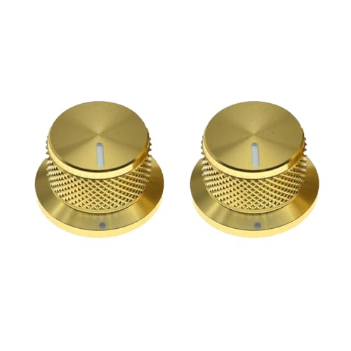 TopHomer 2PCS Aluminum Potentiometer Control Knob Volume Audio Electric Guitar Bass Screw Type Hole Dia:6mm/ 0.24