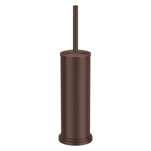 Bronze Toilet Brush and Holder Set 304 Stainless Steel Toilet Brush for Bathroom with Long Handle Heavy Duty Toilet Bowl Brush Removable Inner Bowl and Splash Protection Deep Cleaning