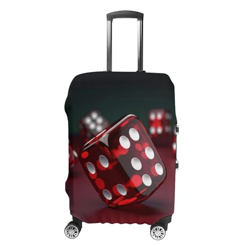 Red Dice Luggage Cover Tsa Approved Suitcase Covers for Luggage Elastic Washable Suit Case Covers Anti-Scratch Travel Luggages Sleeve Suitcase Protector Fits 19-30 Inch Case(M)