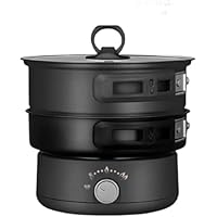 Amazon | GEBYUI 304 ステンレス鋼電気調理鍋、 出張用折りたたみ