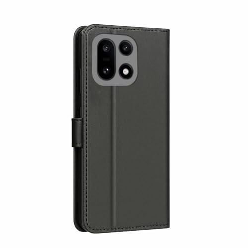Image of AIBEX Shock Proof Flip Compatible for OnePlus 15 5G Flip Cover Leather Finish | Inside TPU with Card Pockets | Wallet Stand | Complete Protection Flip Case Black