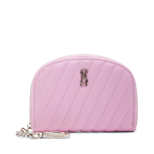 Steve Madden Women's Jadez-h Diagonal Quilted Dome Cardholder