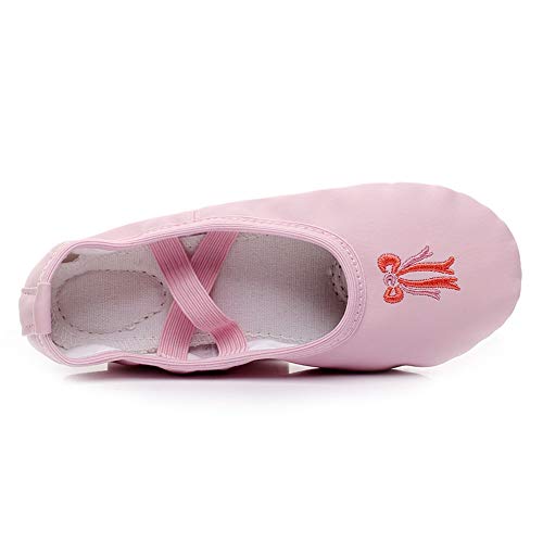 TINRYMX Girls Bow-Knot Ballet Slippers Ballet Practice Shoes Toddlers/Kids3