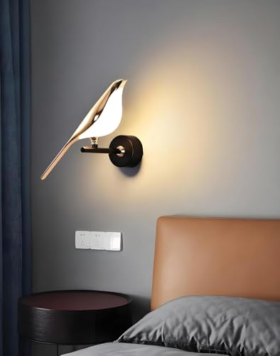 Image of Desidiya Metal Modern Chirpy LED Bird Light for Living Room,Bird Pendant Light for Wall Luxury & Elegant,Night Light Decor Bedroom Fancy Light for Dining Area Decoration for Staircase,Hallway,Kitchen