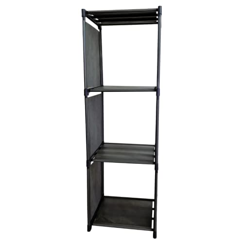 Scaffale Componibile Cubo Guardaroba Modulare Armadietto Fai da Te Scarpiera Divisoria in Plastica 3 o 6 Cubi Armadio Portaoggetti Organizer Cameretta Bambini Ripostiglio Libreria Tessuto (3 Cubi)