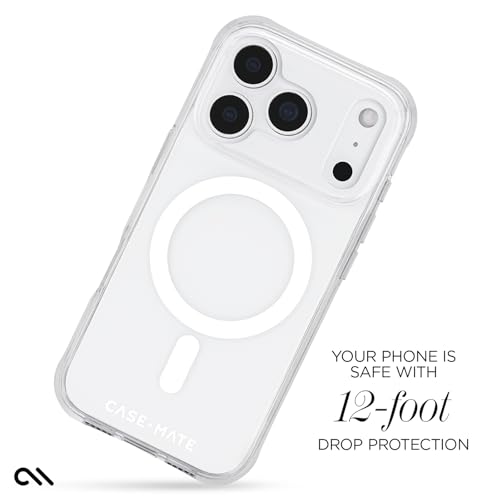 Image of Case-Mate iPhone 17 Pro Case - Tough Clear | Compatible with MagSafe - Rugged Phone Cover with 12ft Drop Protection - Premium Magnetic Phone Cover for iPhone 17 Pro