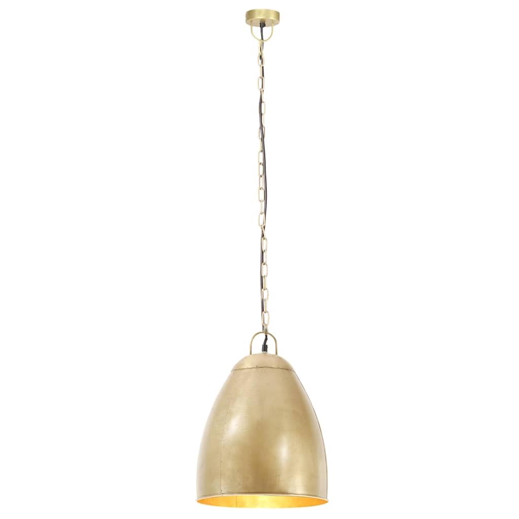 Przemysłowa okrągła lampa wisząca 32 cm mosiądz E27 25 W
