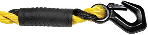 STANLEY S1052 Corda de reboque trançada de mistura de poliéster preto/amarelo 1,5 cm x 4,6 m com gan