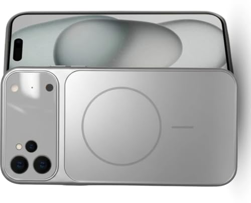 Image of for iPhone |Convert to 17 pro /17 Pro Max Style Premium Back Glass Converter Cover Magnetic Case (Silver, for iPhone 12)