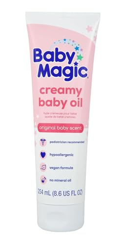 Image of Baby Magic Creamy Baby Oil, Soothes and Replenishes Baby's Delicate Skin, Vitamins and Coconut Oil, 8.6 fl oz.