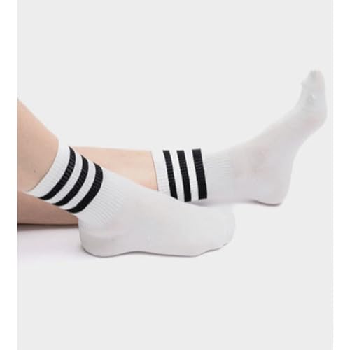 Image of 4 PAIRS Striped Crew Socks For Women Casual Cotton Novelty Retro Athltic Socks Unisex MultiColor