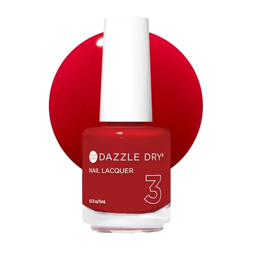 Image of Dazzle Dry Nail Lacquer (Step 3) - Lit - A semi-sheer bright red with blue undertones. Semi-sheer cream. (0.5 fl oz)