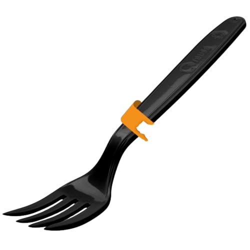 Mehrweg-Gabeln schwarz - 50 Stk. - WIEDERVERWENDBAR – schwarzes Mehrwegbesteck für Camping, Events & Outdoor - BPA-frei, spülmaschinenfest & extra stabil
