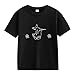 Boys Girls Spring and Autumn New Fashionable Cute Print Comfortable Version of The Girls Printed T (Black, 6-7 Years)